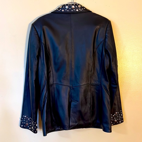 Pamela McCoy Black Studded exquisite leather jacket - Picture 2 of 13